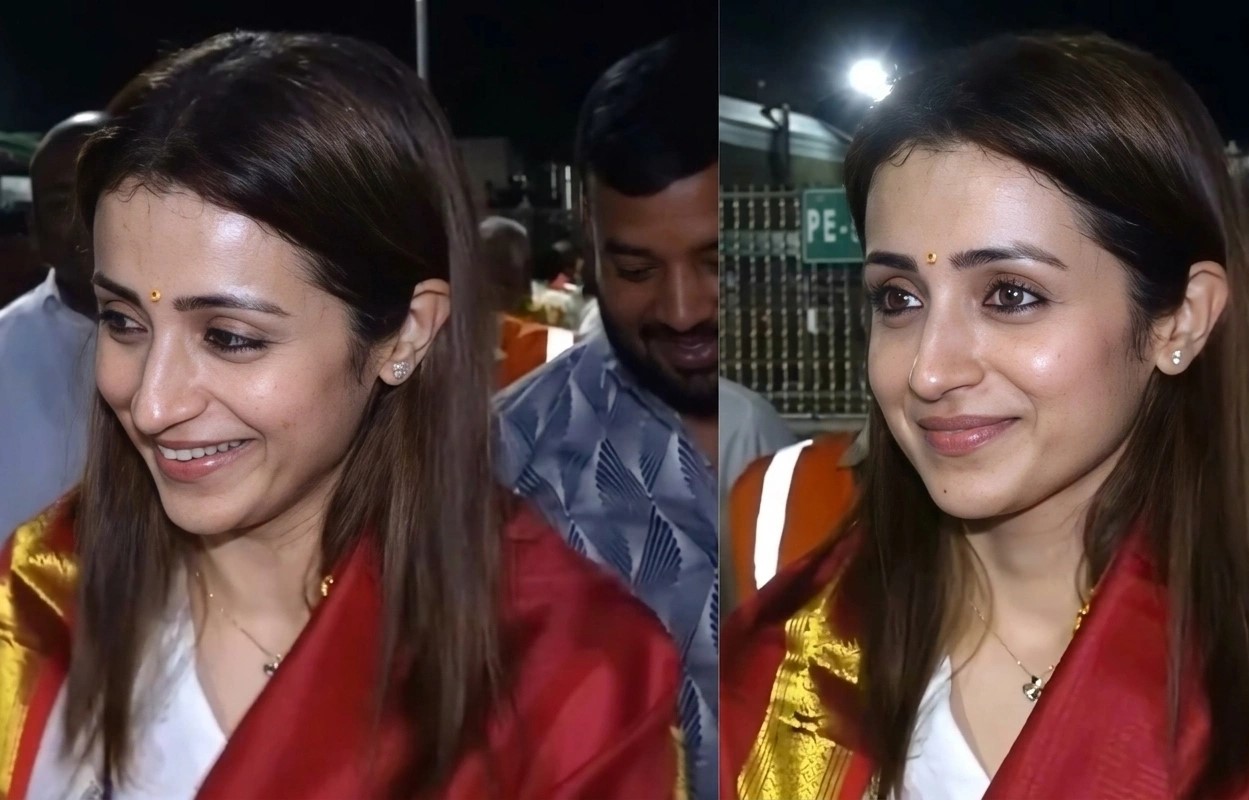 Trisha Krishnan Seeks Blessings At Tirupati Temple On Tamil Nadu Election Result Day